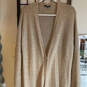 Lafayette 148 New York  Cashmere Long Cardigan Sweater Soft Knit Open Front